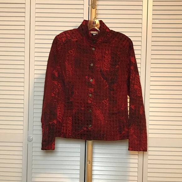 Chico’s Floral High Neck Long Sleeve Button Jacket M - Picture 1 of 8